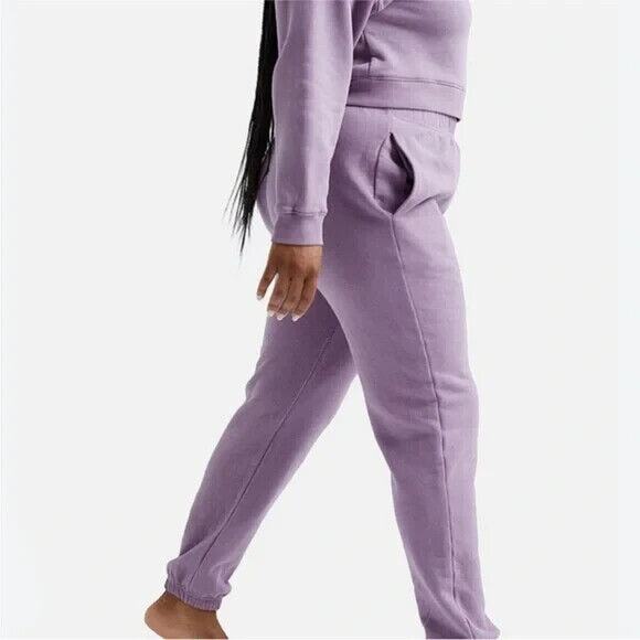 Mate The Label‎ Organic Fleece Relaxed Pocket Sweatpants Purple Joggers $128 XS - Picture 1 of 5